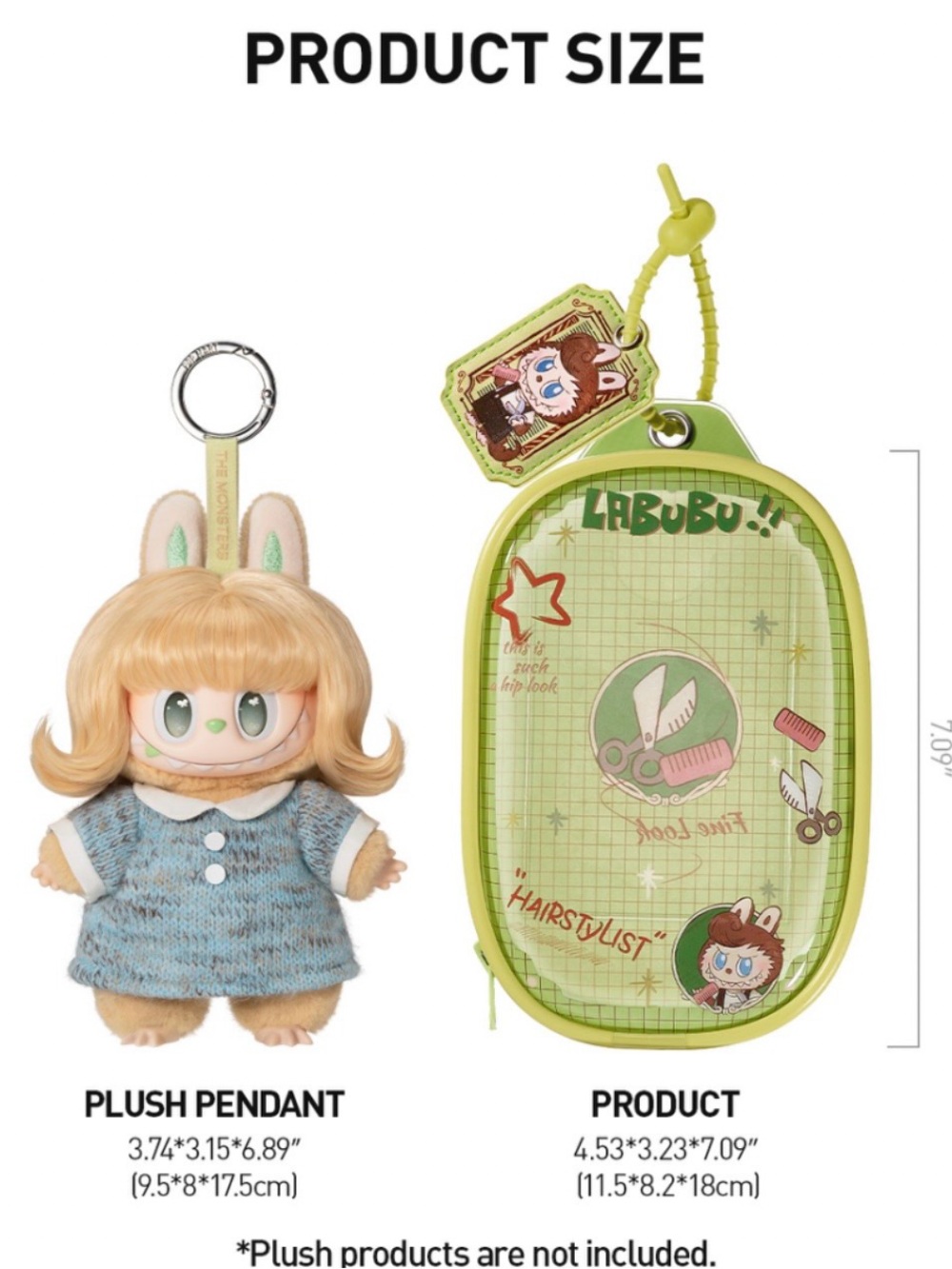Popmart Monsters master hairstylist Plush Pendant & Case Keychain